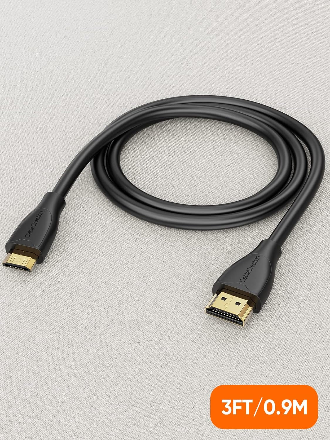 Mini HDMI to HDMI Cable, High Speed 4K 60Hz HDMI Adapter Male to Male, Compatible with Camera, Camcorder, Laptops, Graphics Card, HDTV, Tablet, EOS RP/EOS 7D Mark II/XA40, 3FT