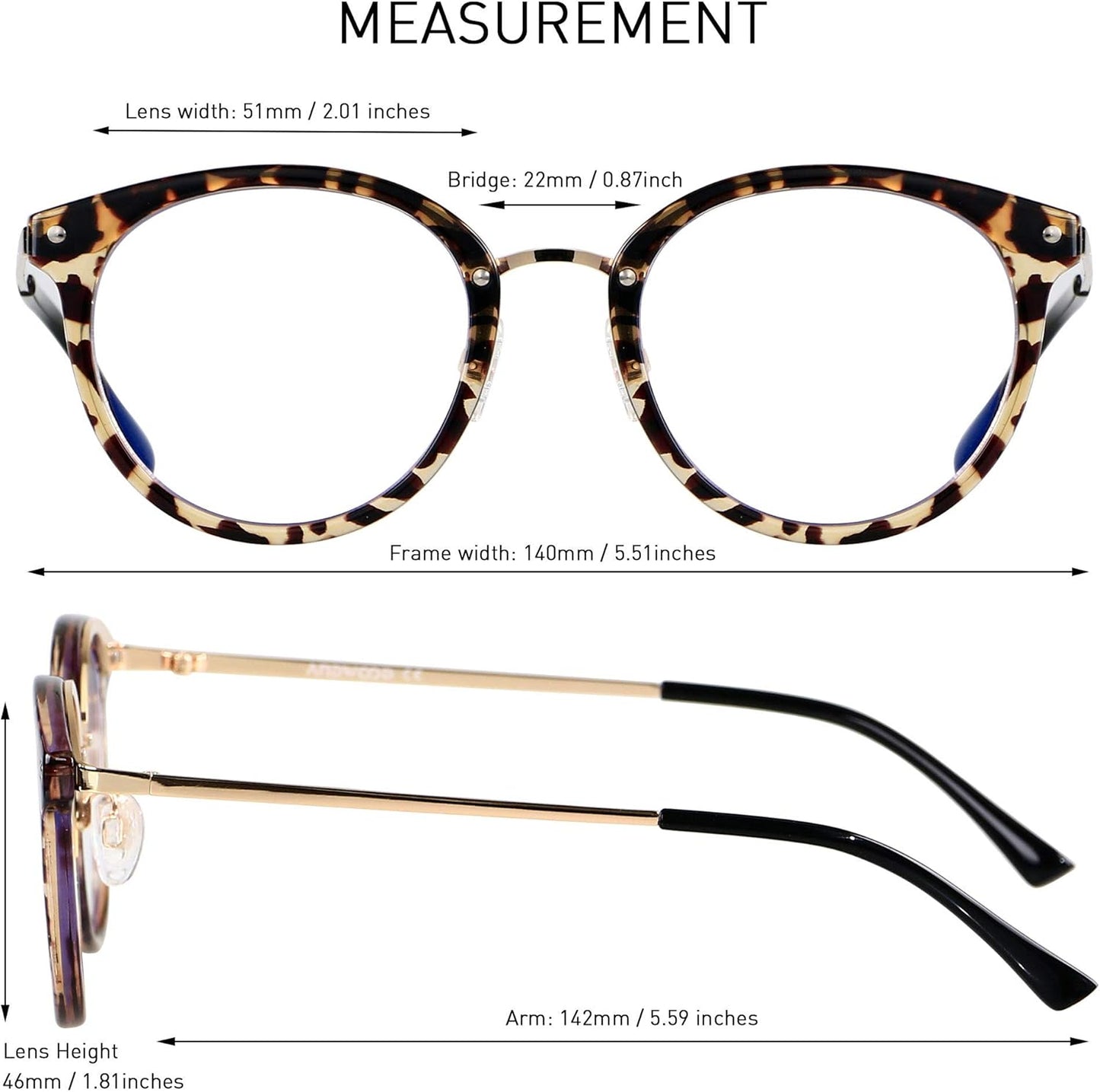 Oversized Blue Light Blocking Glasses Women Big round Computer Fake Bluelight Blocker Circle Frame Leopard