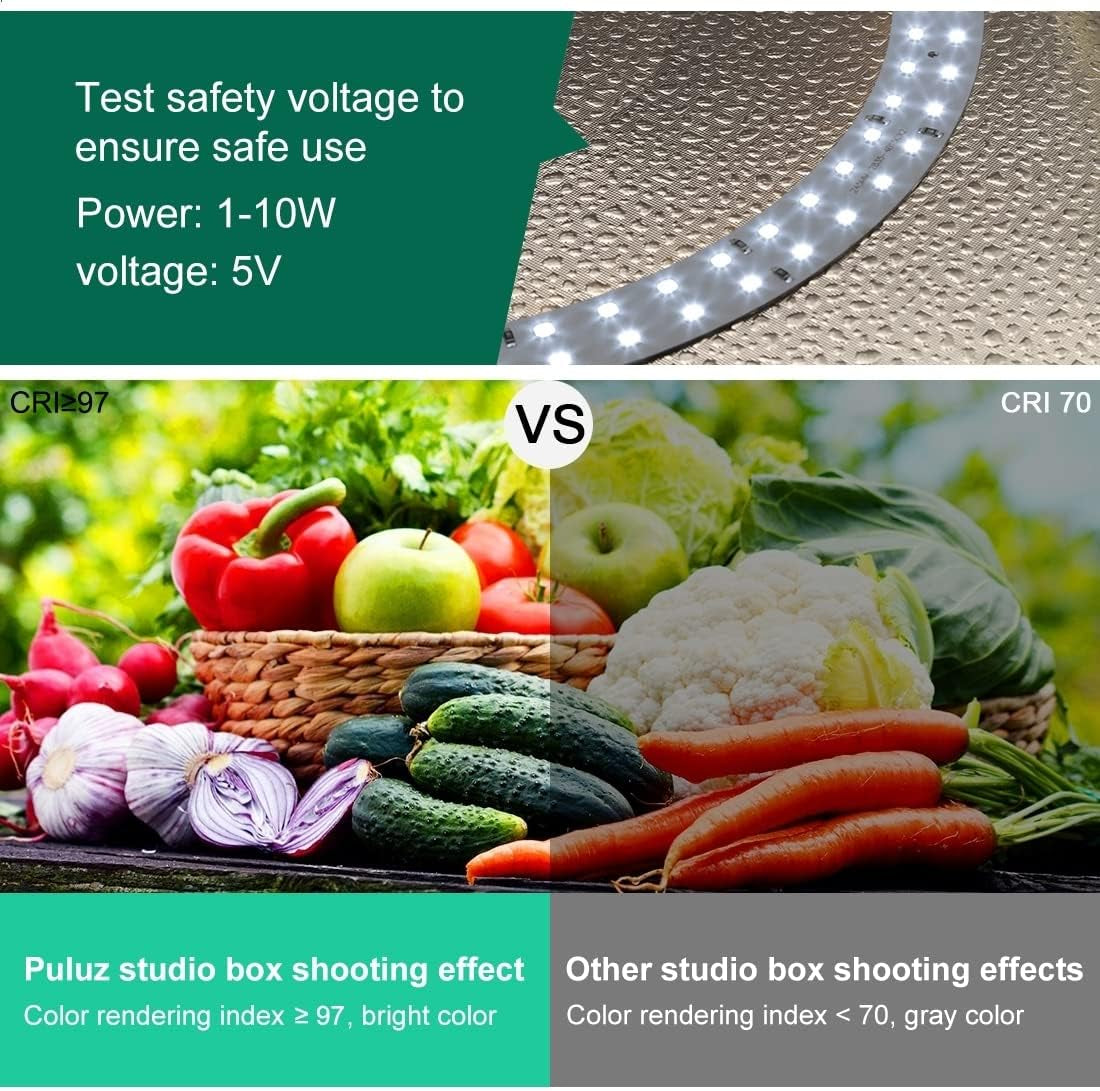 11.8" Photo Light Box, Portable Folding Light Box Photography for Product,Led Light Photo Box with 6 Colors Backdrops