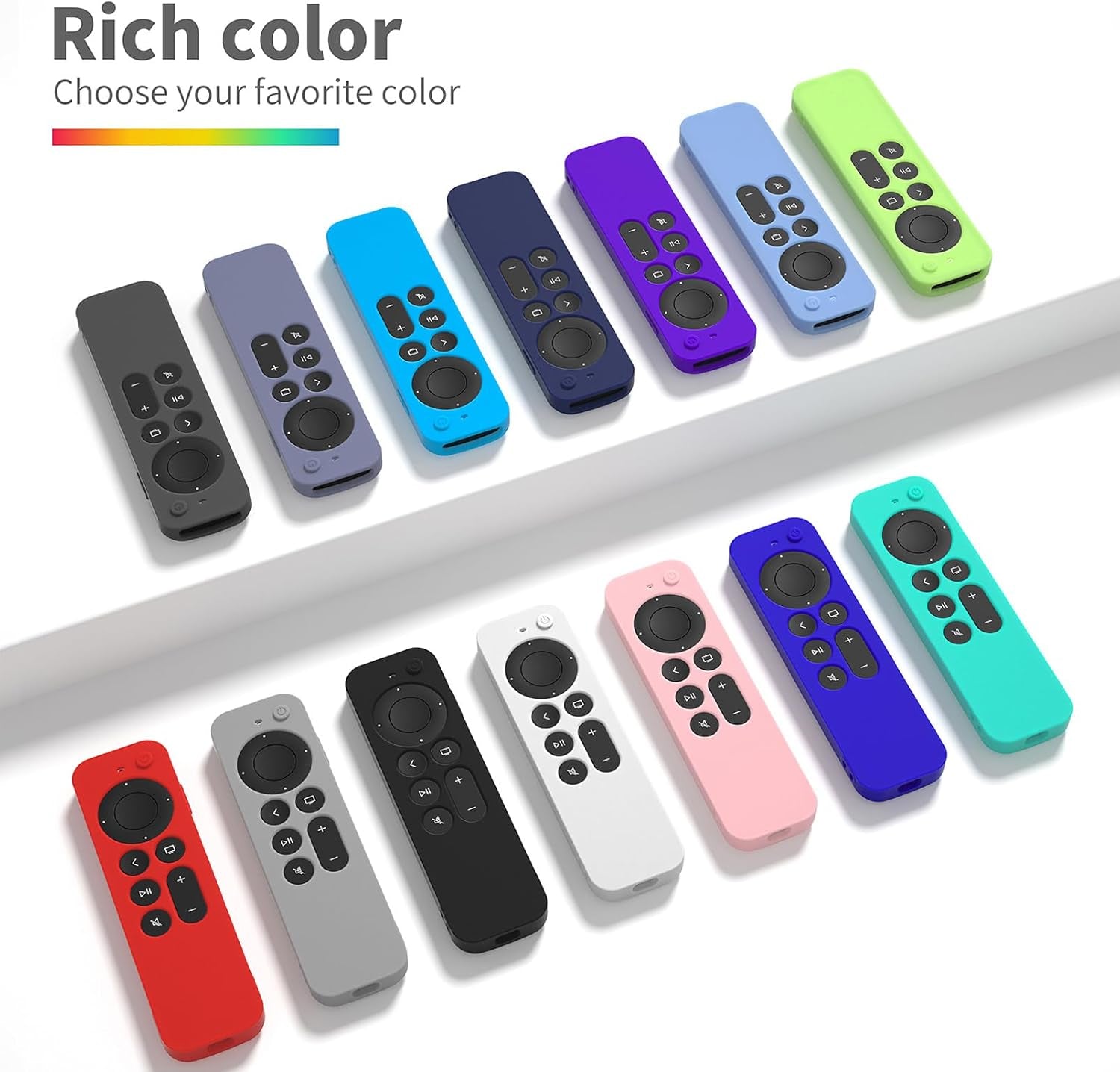 Silicone Cover Compatible with Apple TV Siri Remote 3Rd 2023 Shockproof Protective Case for Apple TV 4K 2Nd 2021 Remote Sleeve with Lanyard(Mint Green)