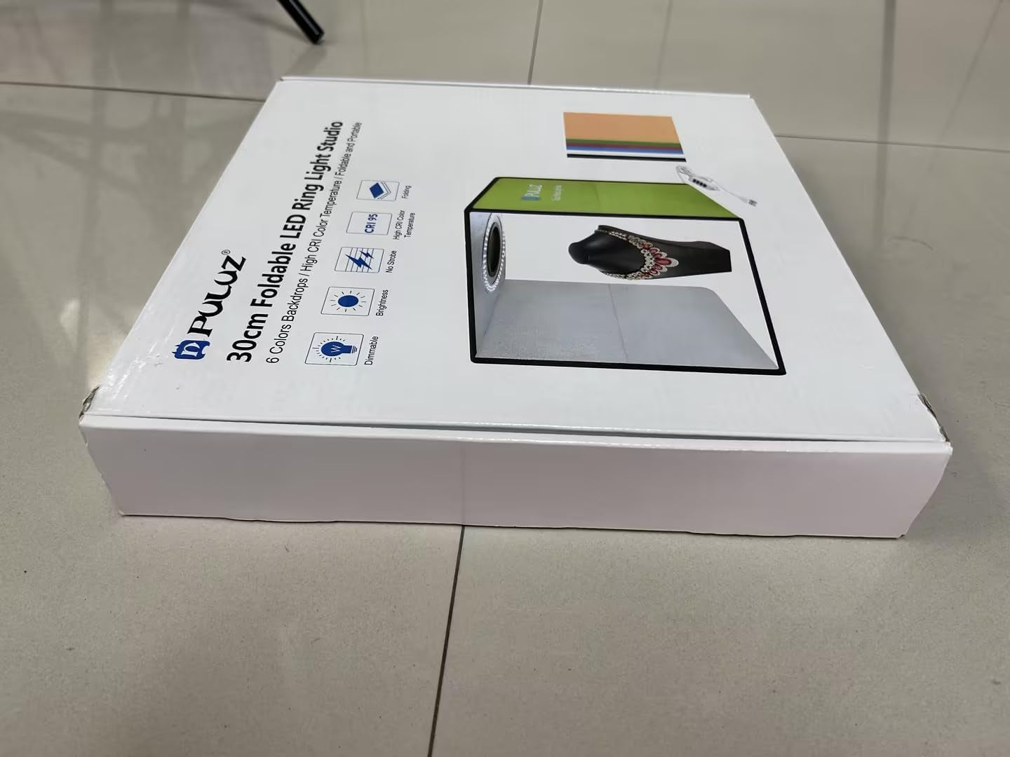 11.8" Photo Light Box, Portable Folding Light Box Photography for Product,Led Light Photo Box with 6 Colors Backdrops