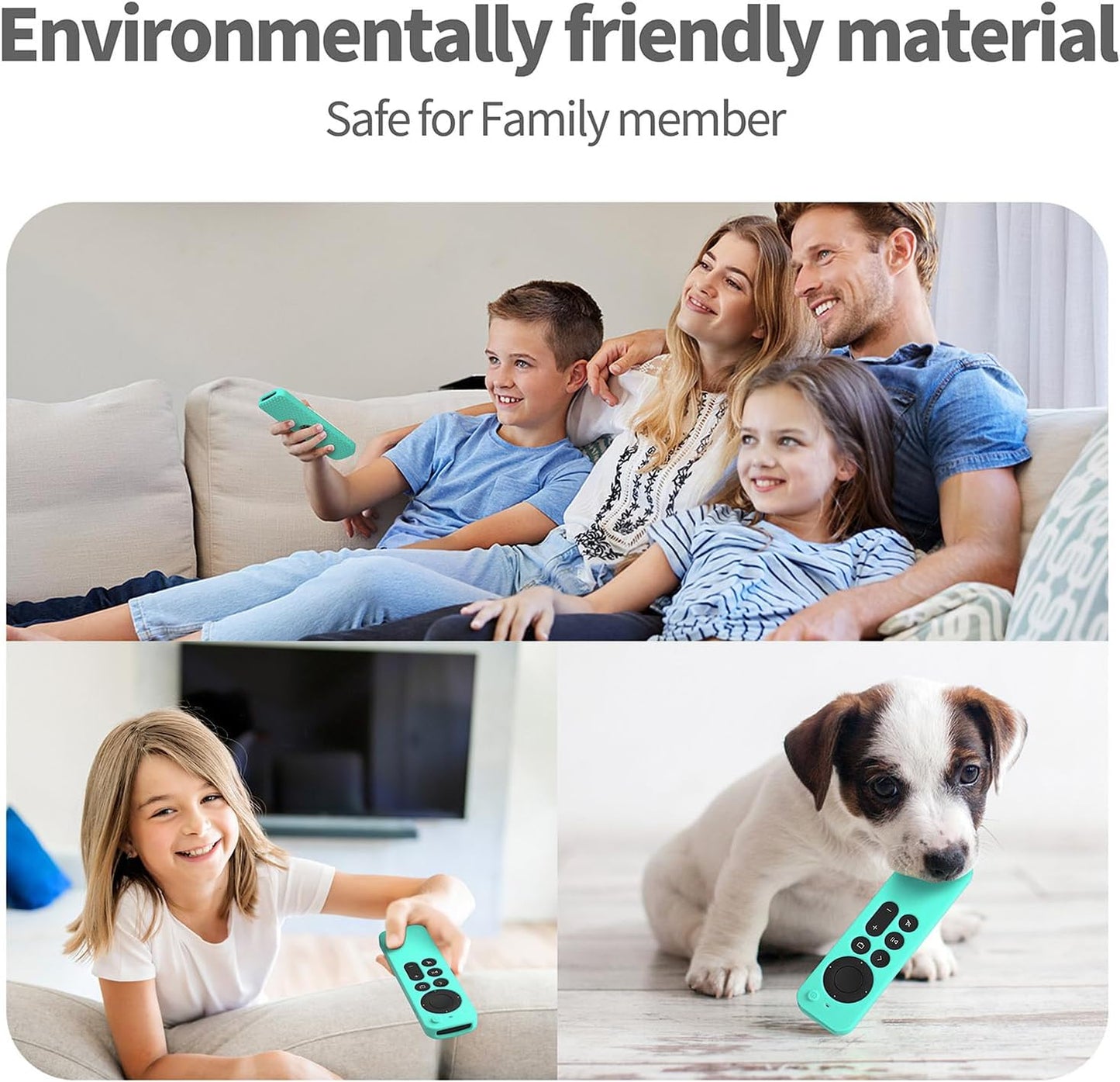 Silicone Cover Compatible with Apple TV Siri Remote 3Rd 2023 Shockproof Protective Case for Apple TV 4K 2Nd 2021 Remote Sleeve with Lanyard(Mint Green)