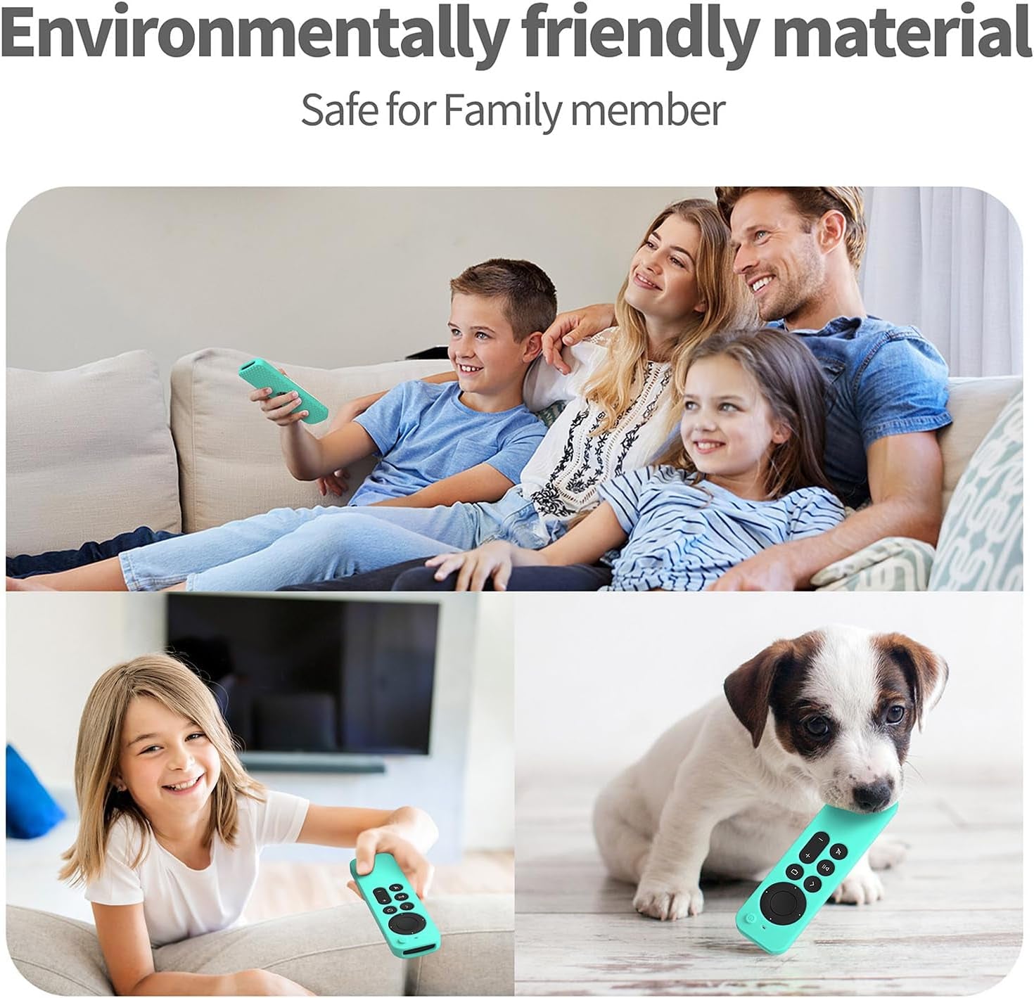 Silicone Cover Compatible with Apple TV Siri Remote 3Rd 2023 Shockproof Protective Case for Apple TV 4K 2Nd 2021 Remote Sleeve with Lanyard(Mint Green)