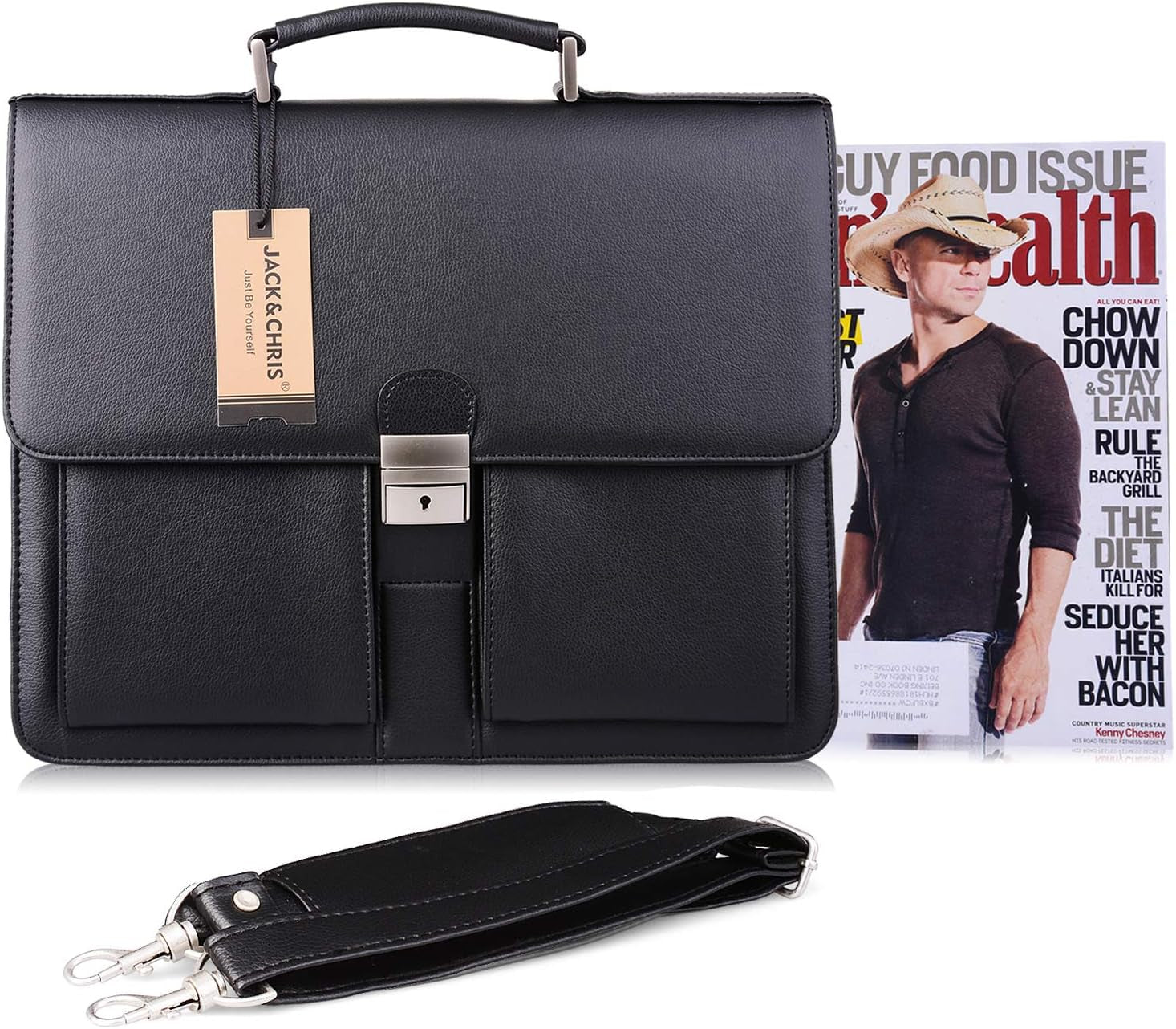 Mens New PU Leather Attache Briefcase Traditional Messenger Lawyer Bag, MBYX015