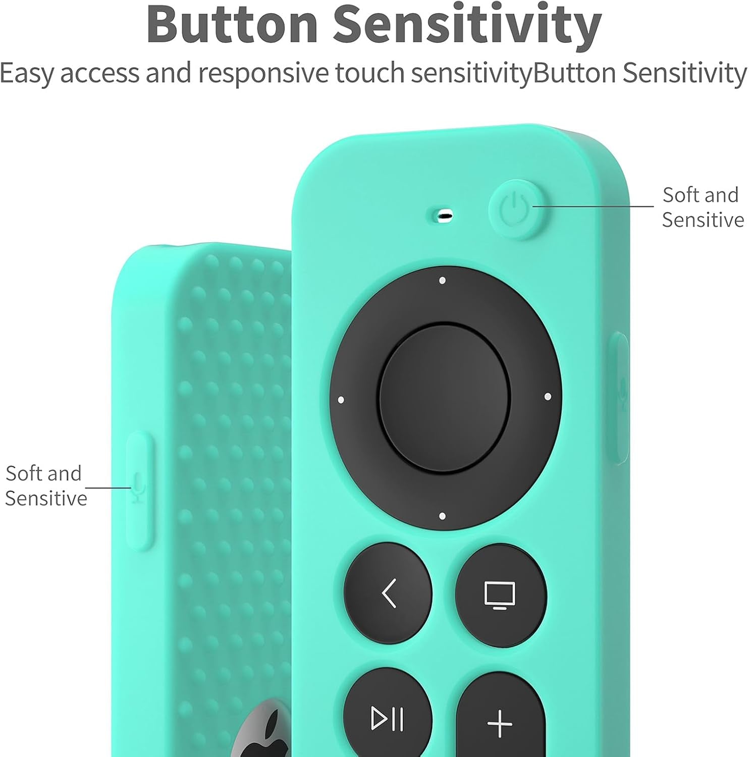 Silicone Cover Compatible with Apple TV Siri Remote 3Rd 2023 Shockproof Protective Case for Apple TV 4K 2Nd 2021 Remote Sleeve with Lanyard(Mint Green)