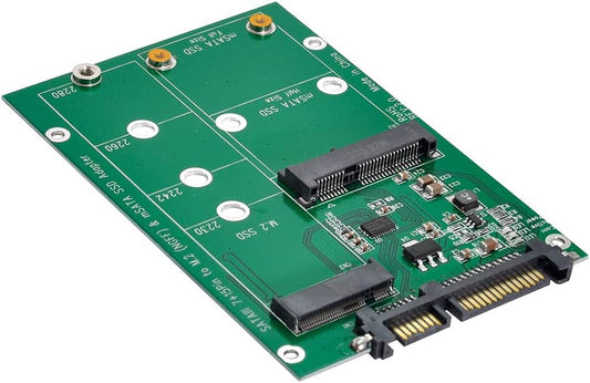 2 in 1 Combo Mini PCI- E 2 Lane M.2 NGFF & Msata SSD to SATA 3.0 III Adapter Converter PCBA