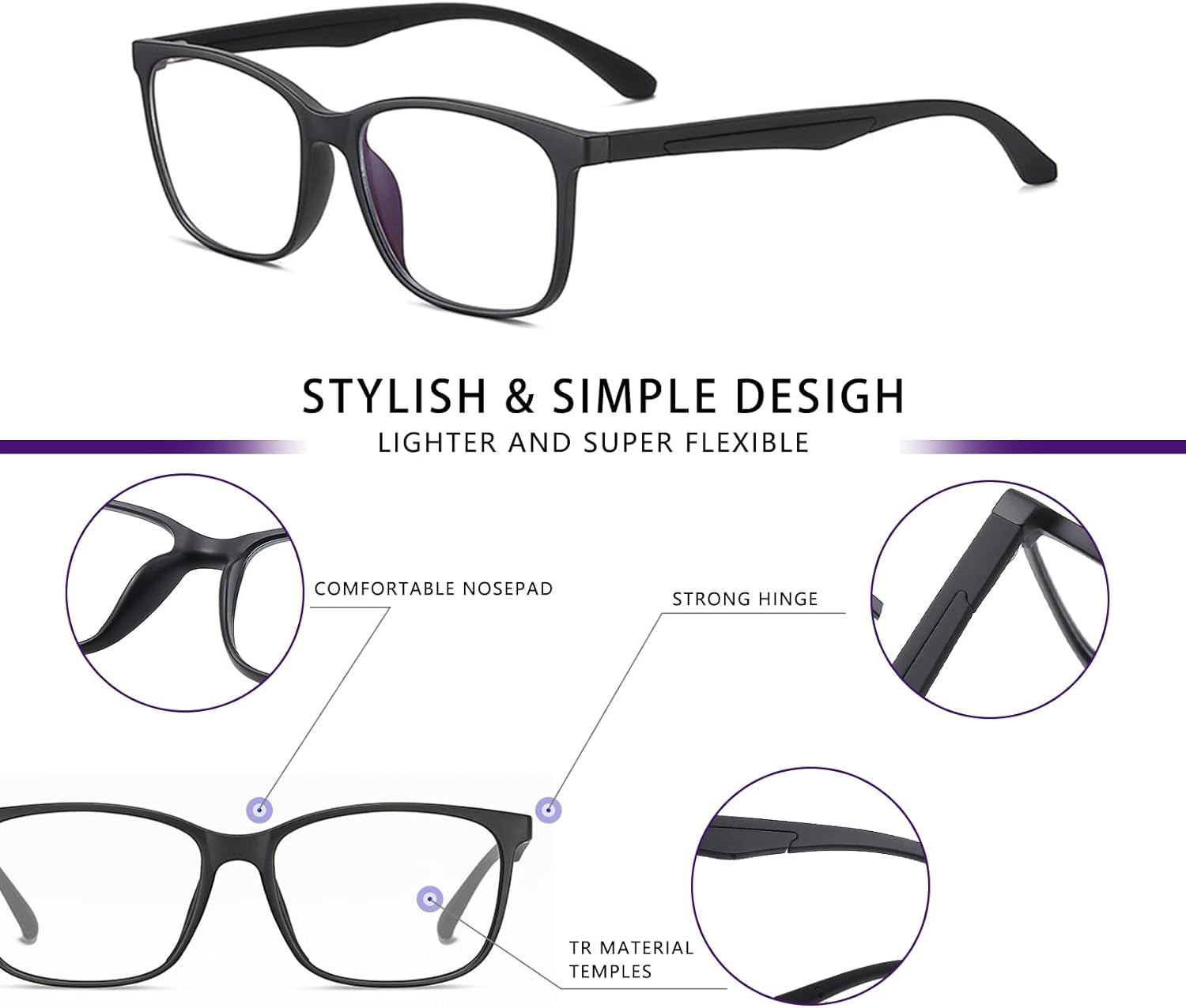 Blue Light Blocking Glasses Computer Glasses Blue Light Glasses for Women and Men with Reading Gaming Glasses (Frosting)