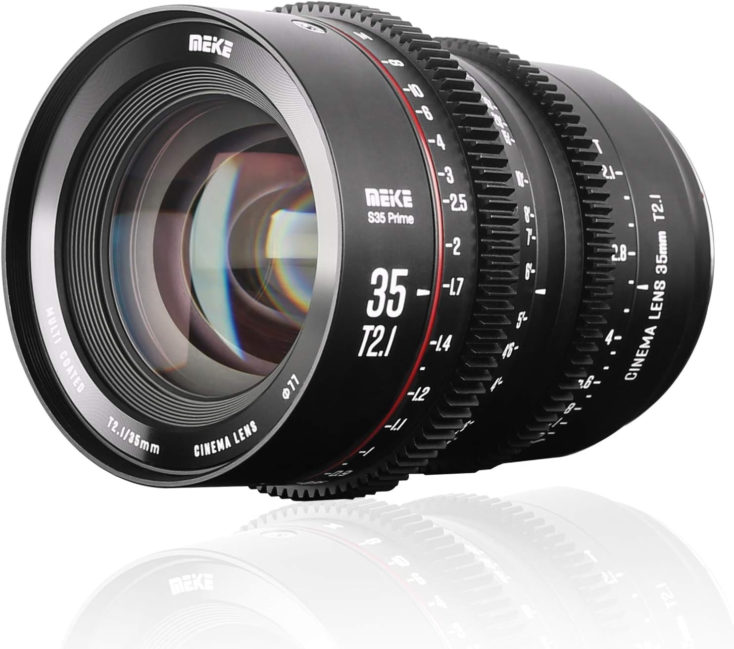 35Mm T2.1 S35 Manual Focus Wide Angle Prime Cinema Lens for Canon EF Mount and EOS C100, C200, C300 Mark III, Zcam E2-S6 6K