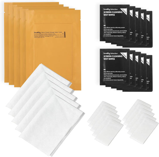 Selection Wet & Dry Cleaning Kit, Microfiber Lens Cloth & Wipe, Glass Cleaner Cloth for Electronics Camera Photography Screens Laptop, No Scratch Design, 15 Pack - 3302