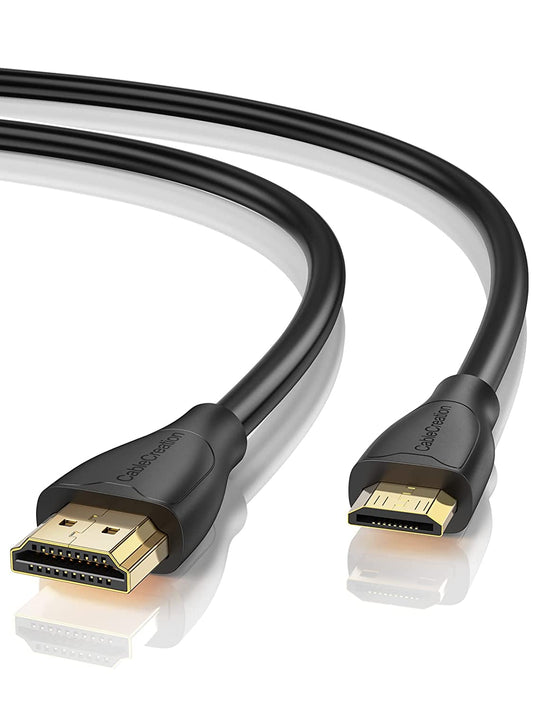Mini HDMI to HDMI Cable, High Speed 4K 60Hz HDMI Adapter Male to Male, Compatible with Camera, Camcorder, Laptops, Graphics Card, HDTV, Tablet, EOS RP/EOS 7D Mark II/XA40, 3FT