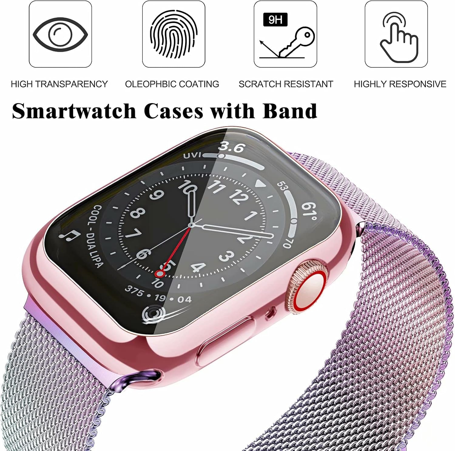 Metal Magnetic Bands Compatible for Apple Watch Band 42Mm with Case, Stainless Steel Milanese Mesh Loop Replacement Strap Compatible with Iwatch Series 10-1 SE Women Men,Colorful