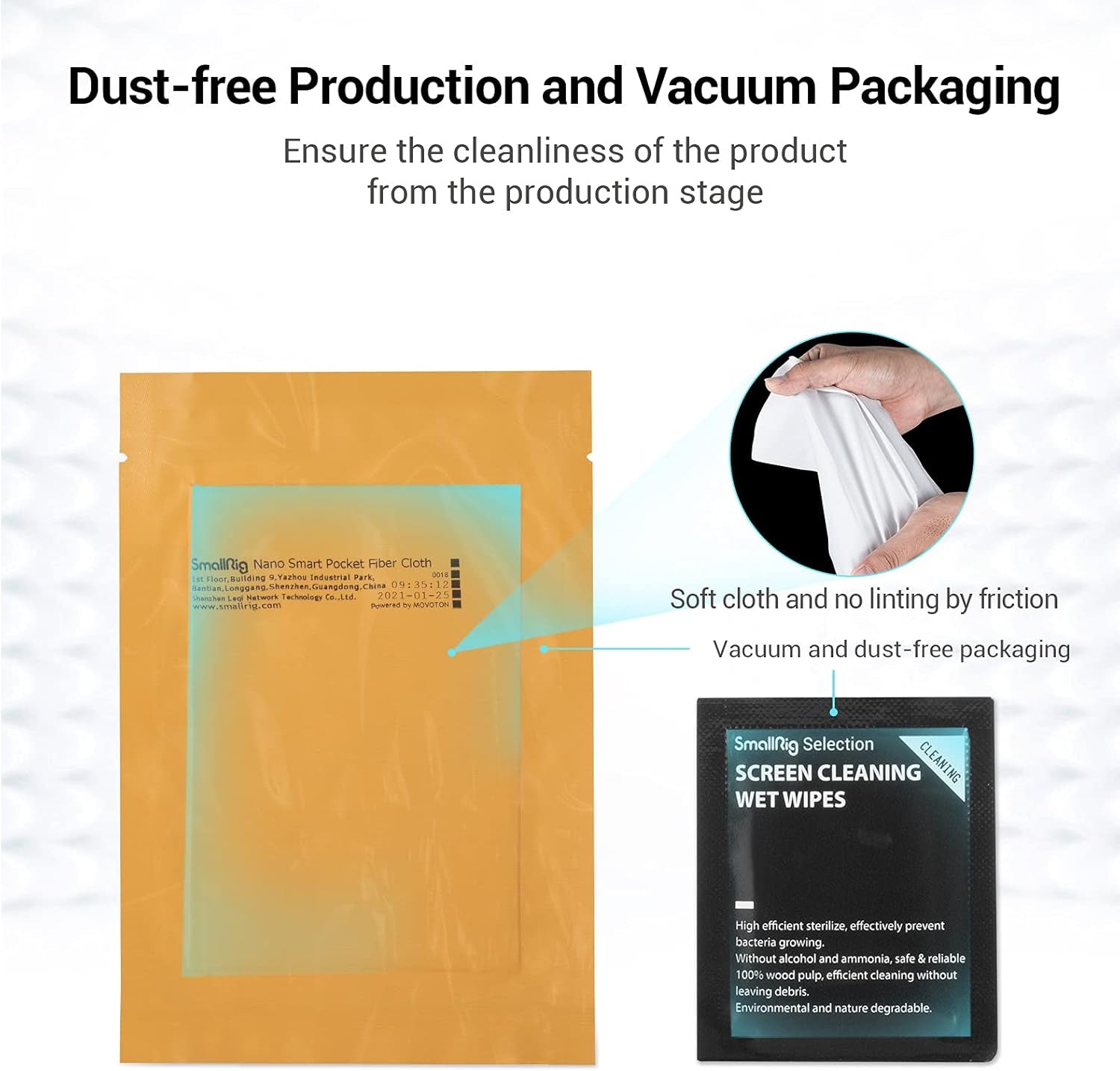 Selection Wet & Dry Cleaning Kit, Microfiber Lens Cloth & Wipe, Glass Cleaner Cloth for Electronics Camera Photography Screens Laptop, No Scratch Design, 15 Pack - 3302