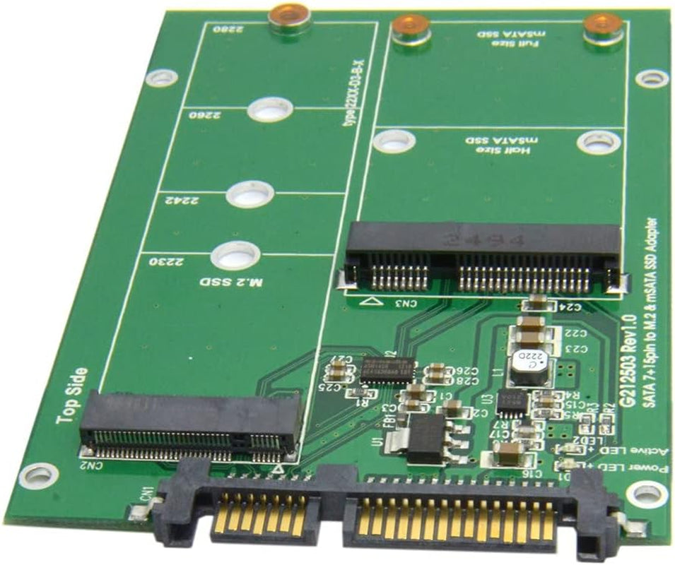 2 in 1 Combo Mini PCI- E 2 Lane M.2 NGFF & Msata SSD to SATA 3.0 III Adapter Converter PCBA