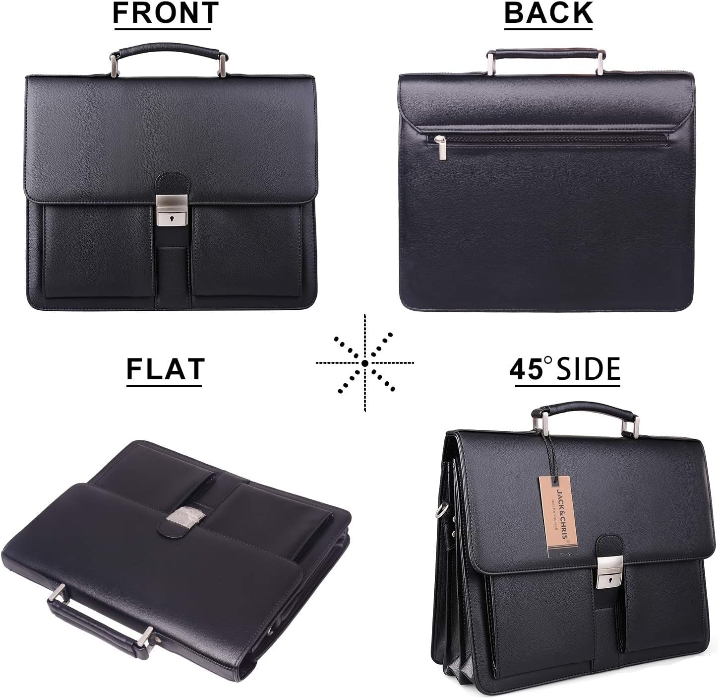 Mens New PU Leather Attache Briefcase Traditional Messenger Lawyer Bag, MBYX015